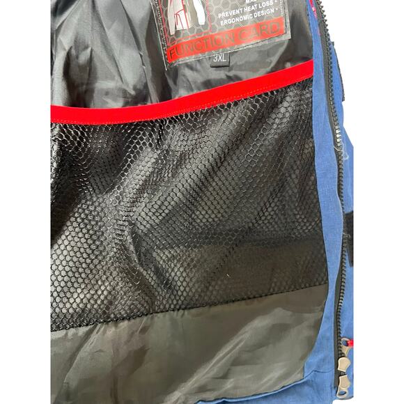 Down Fkow Blue Hooded Winter Ski Jacket 3XL (Fits Smaller) - Picture 6 of 13
